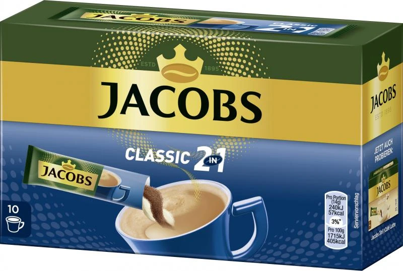Jacobs Kaffeespezialitäten 2 In1, 10 Sticks Mit Instant Kaffee 3 Jacobs Kaffeespezialitäten 2 In1, 10 Sticks Mit Instant Kaffee