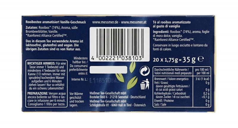 Meßmer Südafrikanischer Rooibos Mit Vanille 5 Meßmer Südafrikanischer Rooibos Mit Vanille – Bild 3