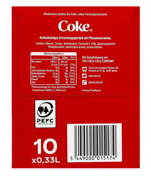 Coca-Cola Original Taste Dosen (Einweg) 5 Coca-Cola Original Taste Dosen (Einweg) – Bild 3